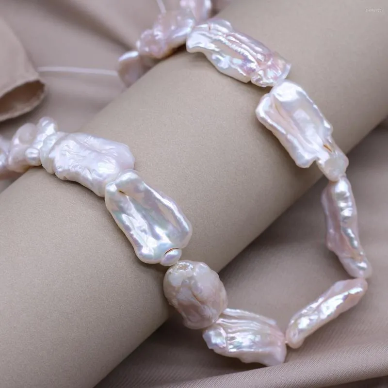 Chaînes collier de perles d'eau douce naturelle perles rectangulaires irrégulières baroques pour femmes bijoux fête Banquet cadeau