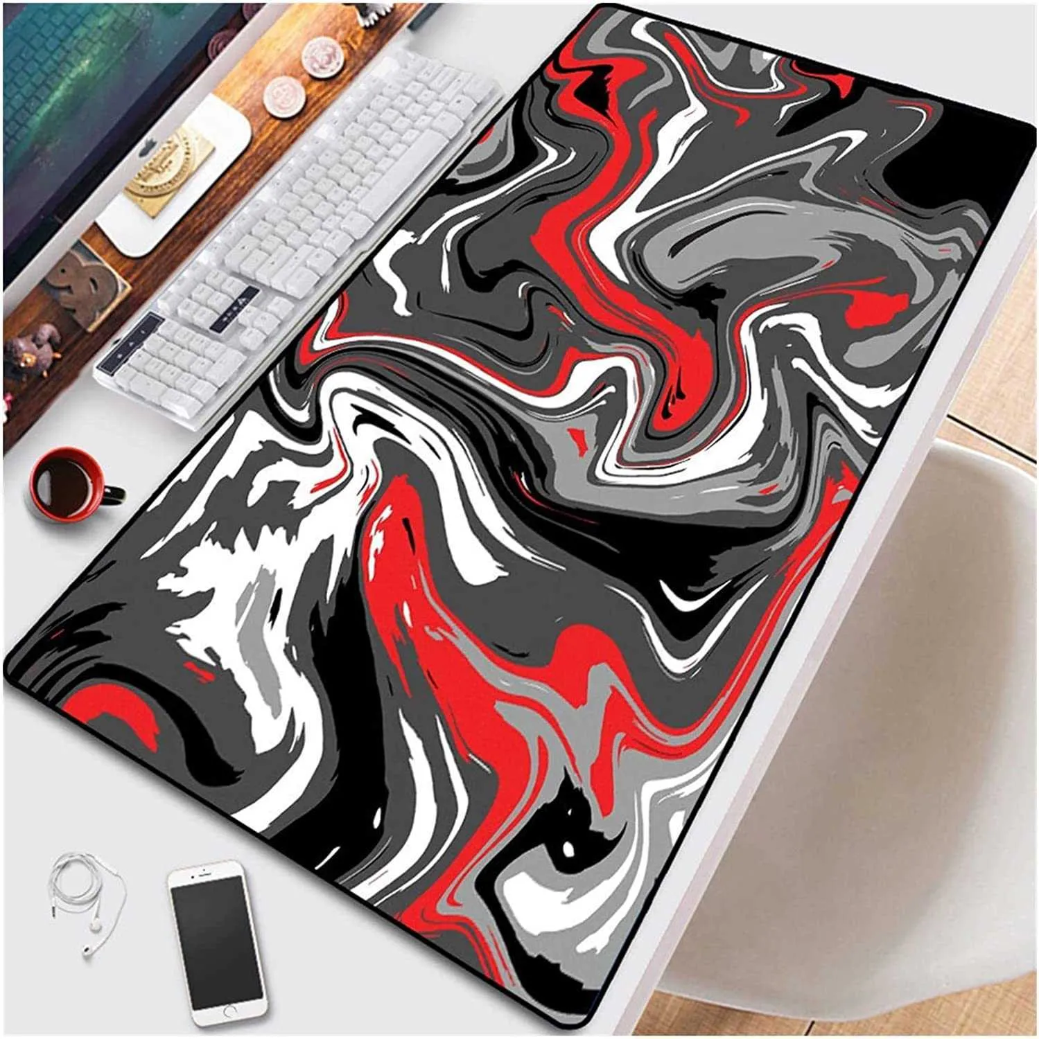 Mouse Pads Wrist Rests Liquid Computer Mouse Pad Gaming Mousepad Abstract Large 900x400 MouseMat Gamer XXL Mouse pad PC Desk Mat Keyboard mat T230215