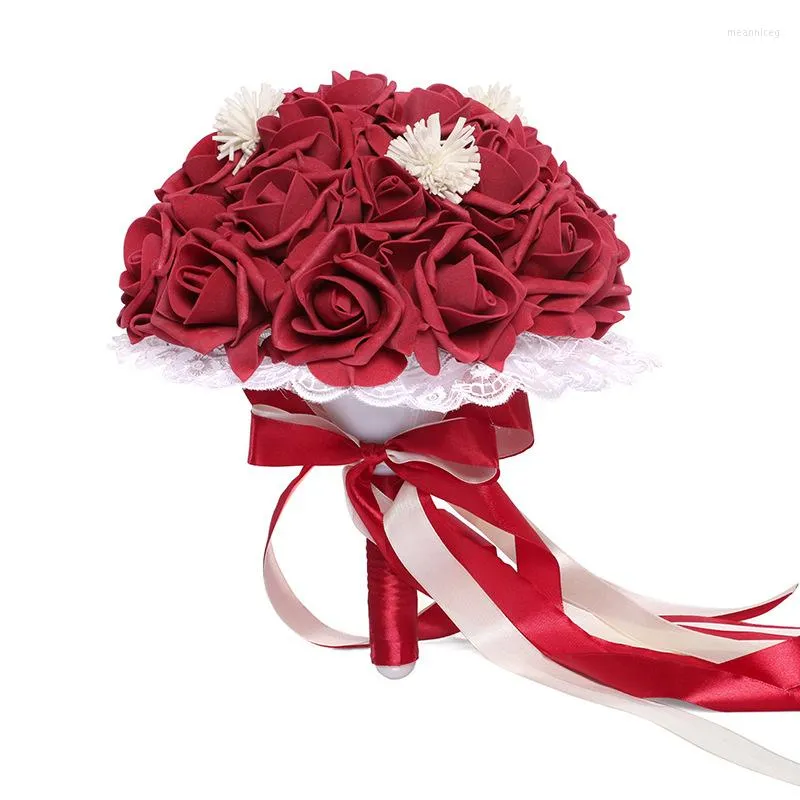 Decorative Flowers Bride Rose Wedding Supplies Factory Direct Selling Decoration PE European Foam Handheld