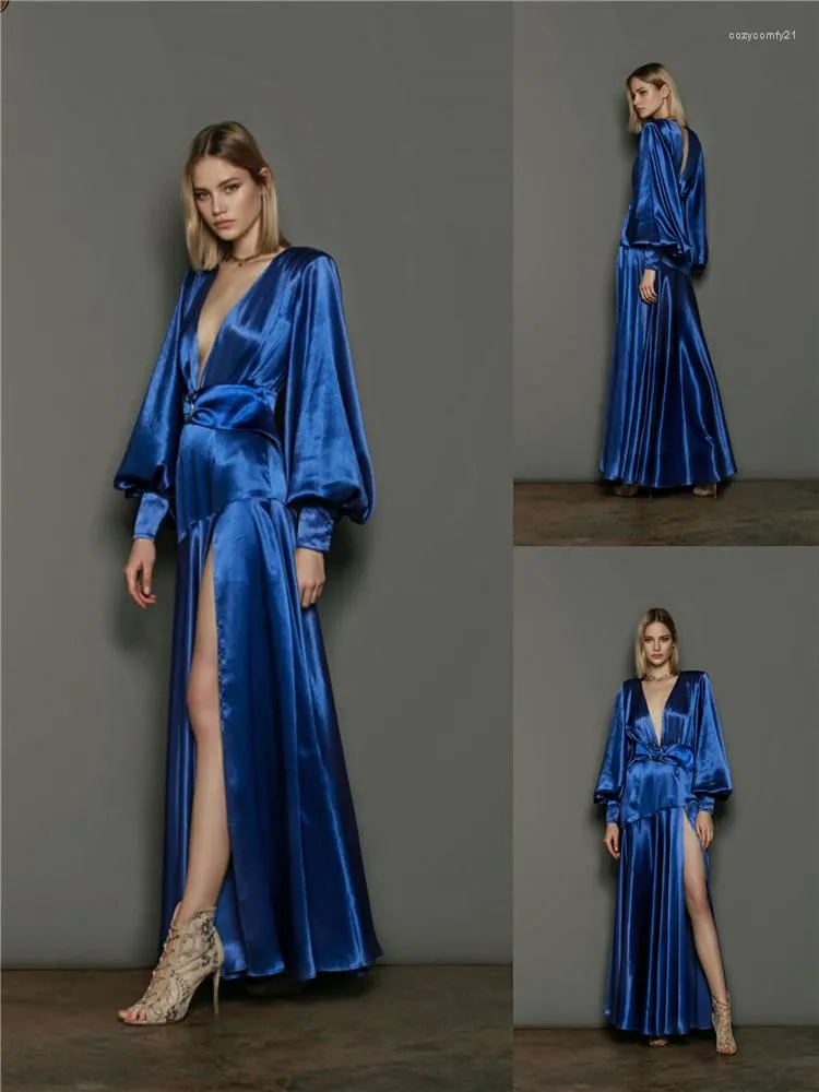 Robe de demoiselle d'honneur une pièce, vêtements de nuit pour femmes, peignoir sur mesure en Satin cristal Super brillant, manches longues, longueur au sol