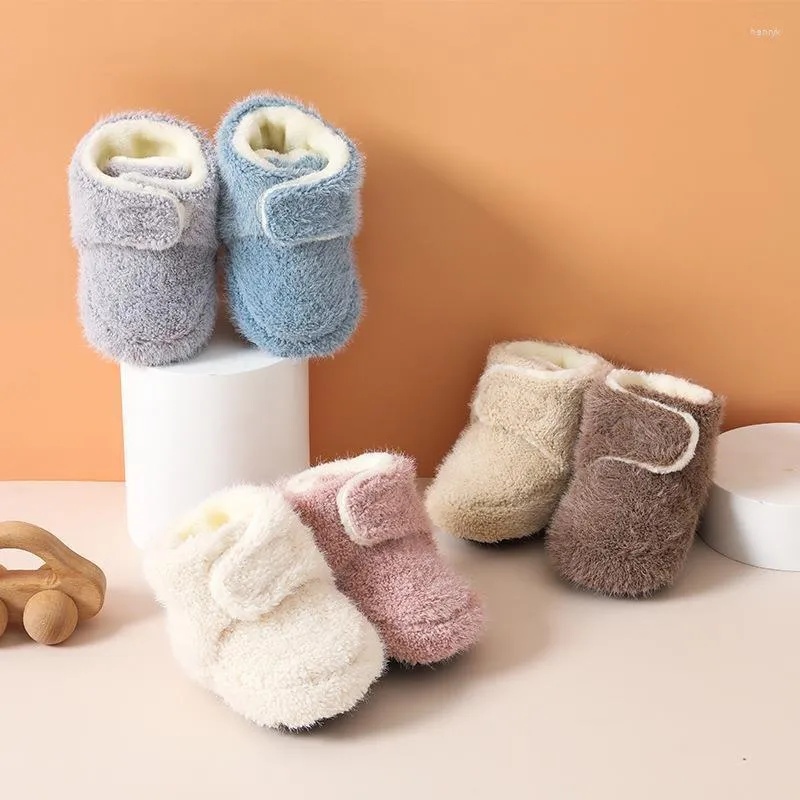 Newborn Baby Boy Girl Cotton Booties Soft Sole Infant Stay On Slippers Winter Warm Toddler Cozy Fleece Socks House Shoes | UK