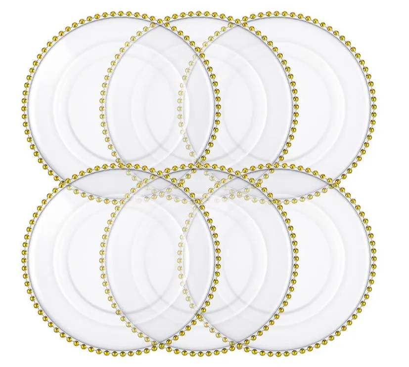 Assiettes De Noël À Bord Doré, Plateau À Perles En Verre Transparent,  Assiette À Perles En Verre, Gâteau Aux Fruits, Assiette Occidentale,  Assiette À Bord Doré Du 3,37 €