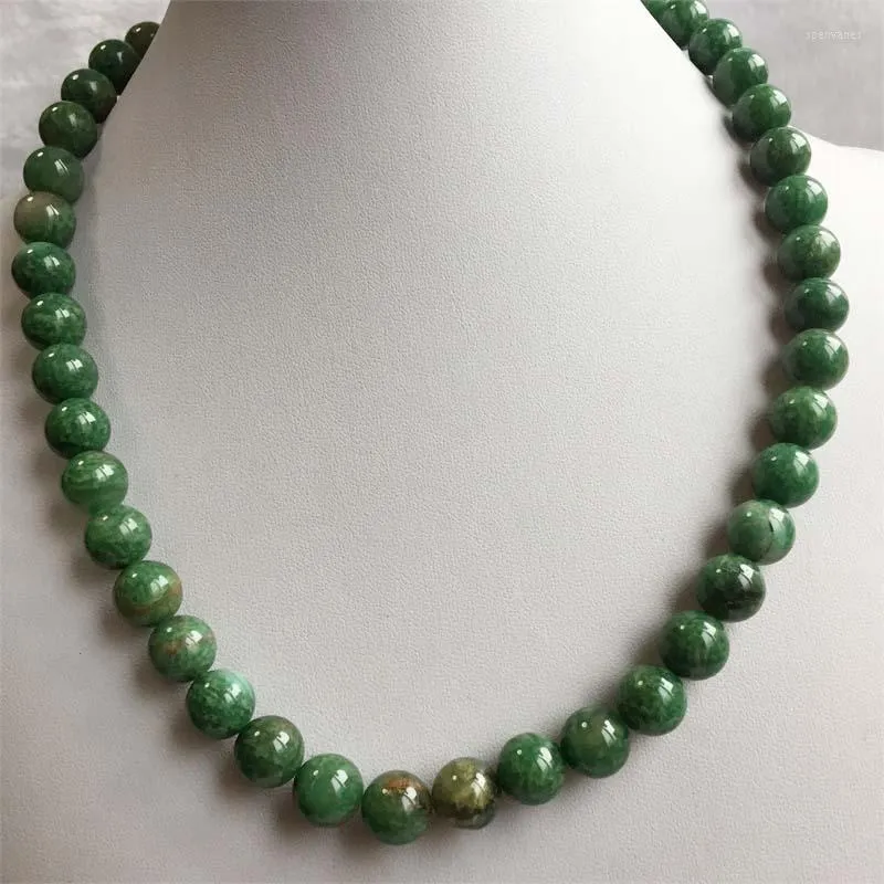 Chaînes Brésil Brésil vert émeraude Jade Collier de pierre naturelle vintage Noble élégant élégant chaîne de boulange