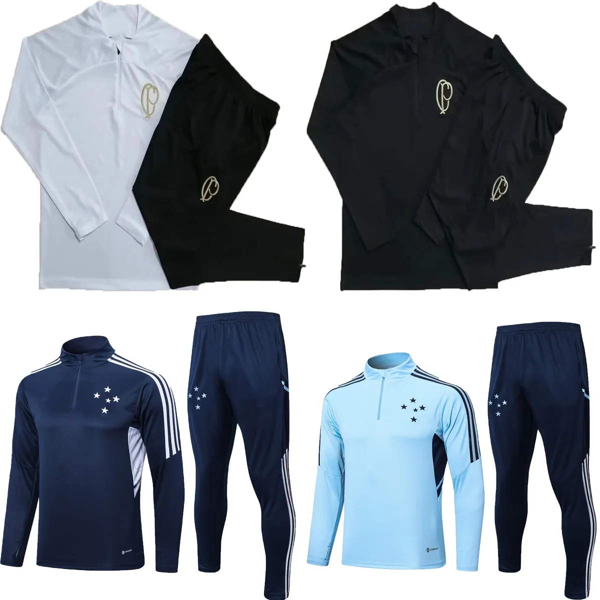 Cruzeiro Soccer Tracksuit Set Premium Football Training Kit, Chandal  Futbol Survetement Buy Now!