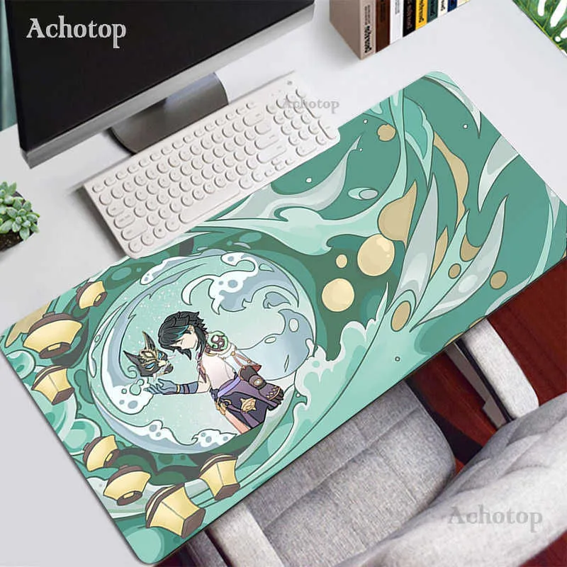 Tapis De Souris Gaming En Gel Avec Support De Poignet - Motif Anime, 25.4x20.5cm, Gris - Confort Bureau Et Jeu