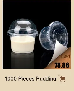 50pcs Disposable Plastic Pudding Cup With Lid Small Containers Dessert Box  Wedding Party Birthday 1/2/3/4/5/6/8/10oz