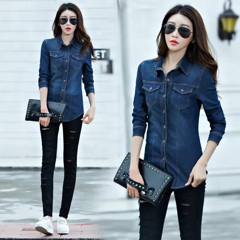 Jeans shirt dames hot sale
