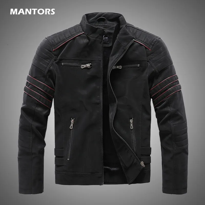 Vestes pour hommes Hommes hiver marque veste en cuir décontracté moto hiver intérieur polaire PU manteau Faux cuir vestes hommes vêtements Streetwear 230215