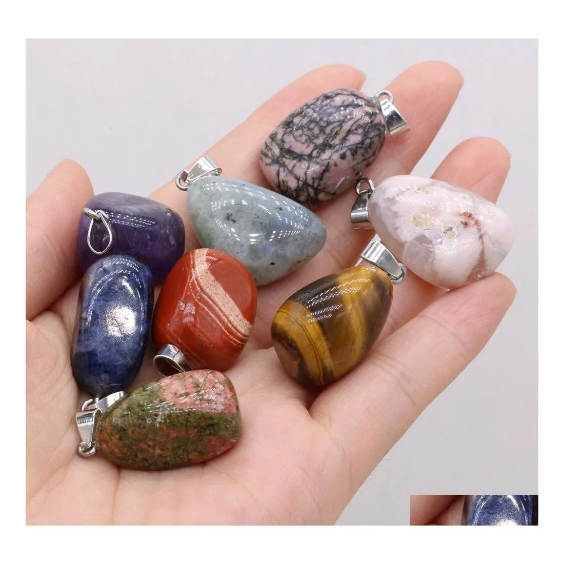 Charms Reiki Healing Irregar Energy Stone Róż White Crystal wisiorek do akcesoriów naszyjnika biżuteria tworzy wyniki dostawy dhdod