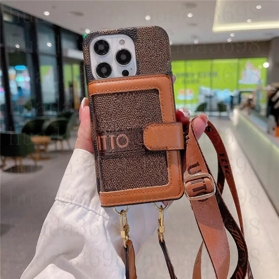 Designer Crossbody Card Wallet Phone Cases For iPhone 15 14 15Pro 14Pro 14Plus 14ProMax 13 13Pro 13ProMax 12 11 X XR XS Luxury Handbag Case With Card