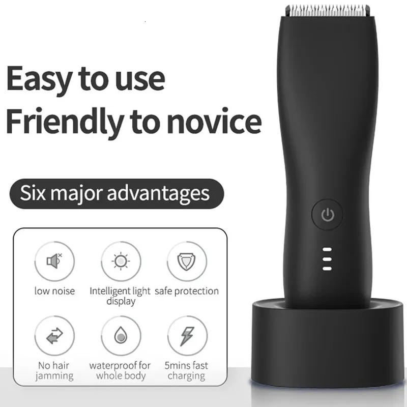 Epilator Electric Body Groomer Pubic Hair Trimmer For Men Balls Shaver Clipper Male Sensitive