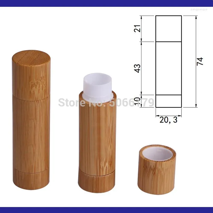 Förvaringsflaskor 5 ml 5g tom bambu kosmetiska behållare som direkt fyller smink läppstift läpplåda skönhetstillbehör rouge rör