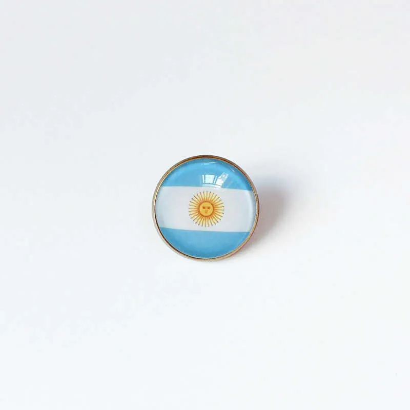 Partys Argentina Bandeira Nacional Broche Broche do Mundo Broche de Broche de High Classe Decora￧￣o de Banquetes Decora￧￣o de Crist￣o de Metal Comemorativo de Crist￣o