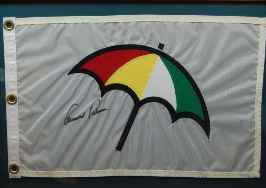 Arnold Palmer Autographed Signed signatured auto Collectable MASTERS Open golf pin flag