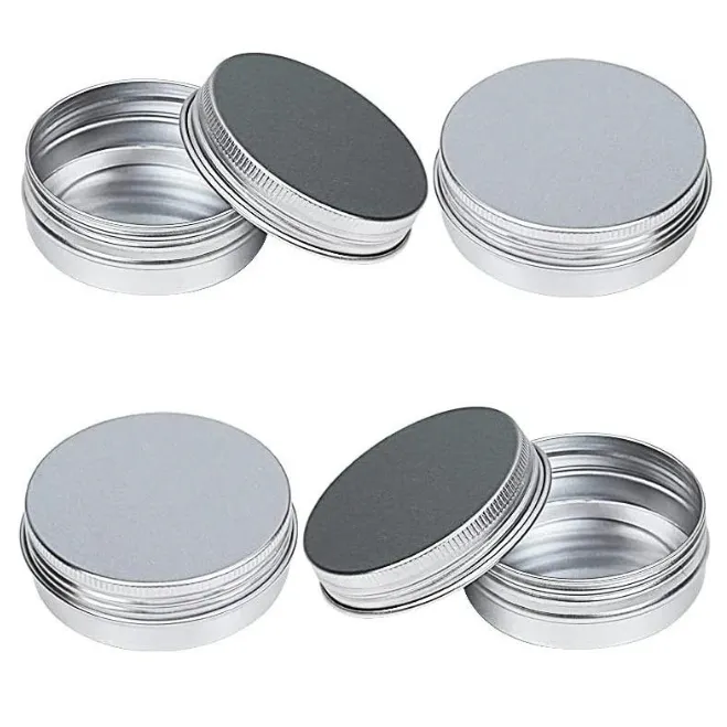 Contenants de baume à lèvres en aluminium vides pots de crème cosmétique bouteille boîte en métal de bougie ronde avec couvercles à vis pour cosmétiques Portable