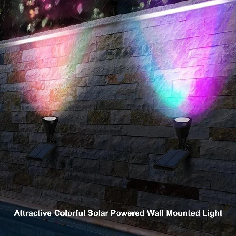 7leds Outdoor Lawn Lamp Solar Grond Licht Licht Wandgemonteerd Gevoelig Dimable Oplaadbaar voor Patio Garden Decor