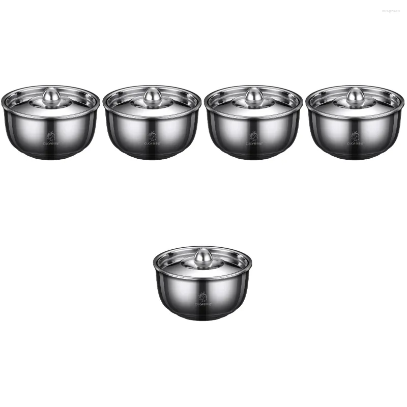 Bowls 5 Sets Home Stainless Steel Reusable Cubilose Bowl Stew Steam For Kitchen Restaurant Daily