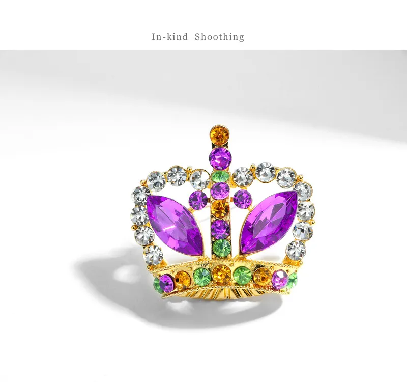 New Crystal Rhinestone Princess Queen Crown Brooch Pin Tiara Crown ...