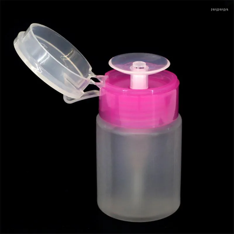 Opslagflessen 60 ml nagelkunst mini pomp dispenser lege fles acryl gel Poolse remover reinigingscontainer kleine druk