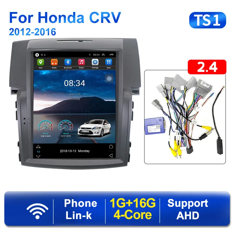 CAR DVD Radio Multimedia Video Player för Honda CR-V CRV 4 RM Re 2011-2018 Tesla Style Navigation GPS Android 2Din