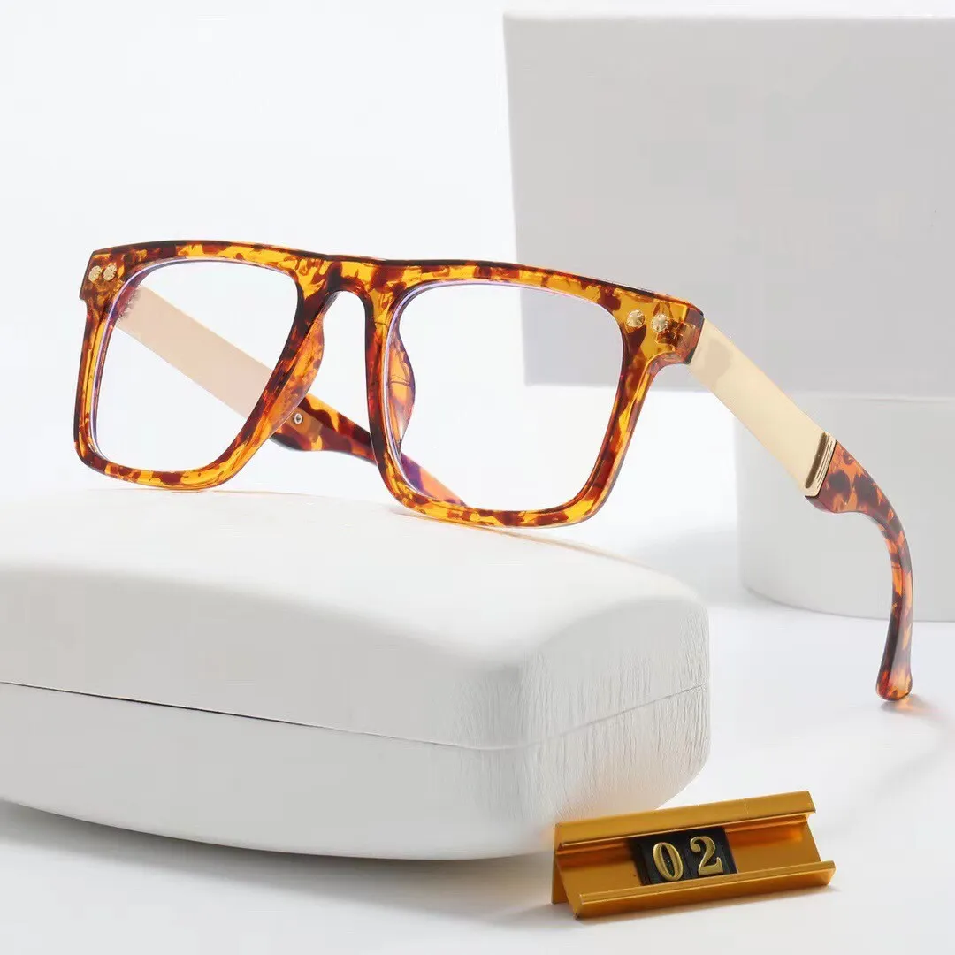 新しい夏のサングラスブラックフレームスクエア透明メガネ女性レトロアセテートの男性眼鏡透明レンズメガネフレームランダムボックス02