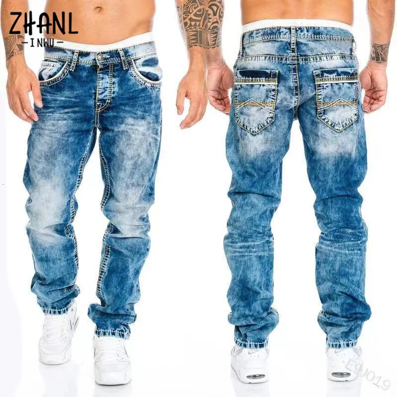 Herren Jeans Straight Man Vintage Wash Denim Hosen Frühling Sommer Freund Baggy Männer Streetwear Cacual Designer Cowboy Hose 230216