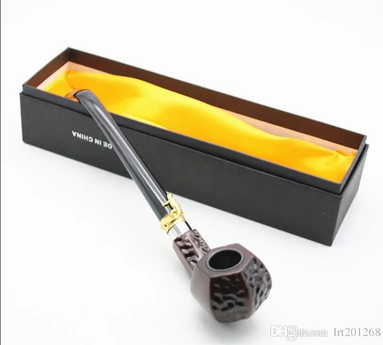 Smoking Pipes Neue Acryl-Filterkartusche aus schwarzem Acryl mit langem Mund und gebogenem 255-mm-Harz