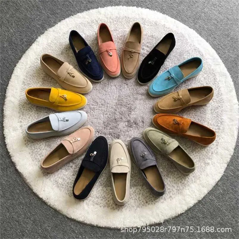 Loropiana – chaussures à breloques Lp Lucky pour femmes, chaussures en cuir avec Style britannique, plates et décontractées, en peau de cerf, SingleS406