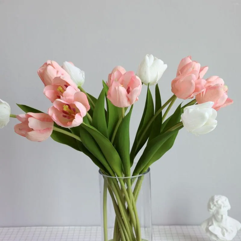 Decorative Flowers 5pcs/lot Tulip Artificial Flower Real Touch PVC Bouquet Fake For Wedding Decoration Home Garden Decor