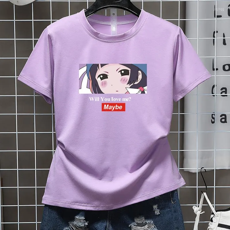 T-shirts pour femmes Chic hommes femmes été à manches courtes t-shirts tendance Anime imprimé col rond unisexe T-Shirt collège Couple Harajuku hauts