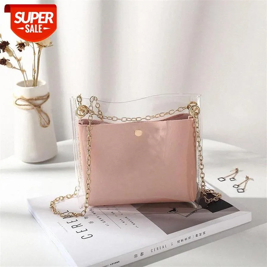 2021 Ontwerp Luxe handtas vrouwen transparante bucket tas Clear PVC Jelly kleine schoudertas vrouwelijke ketting crossbody messenger bags #274r