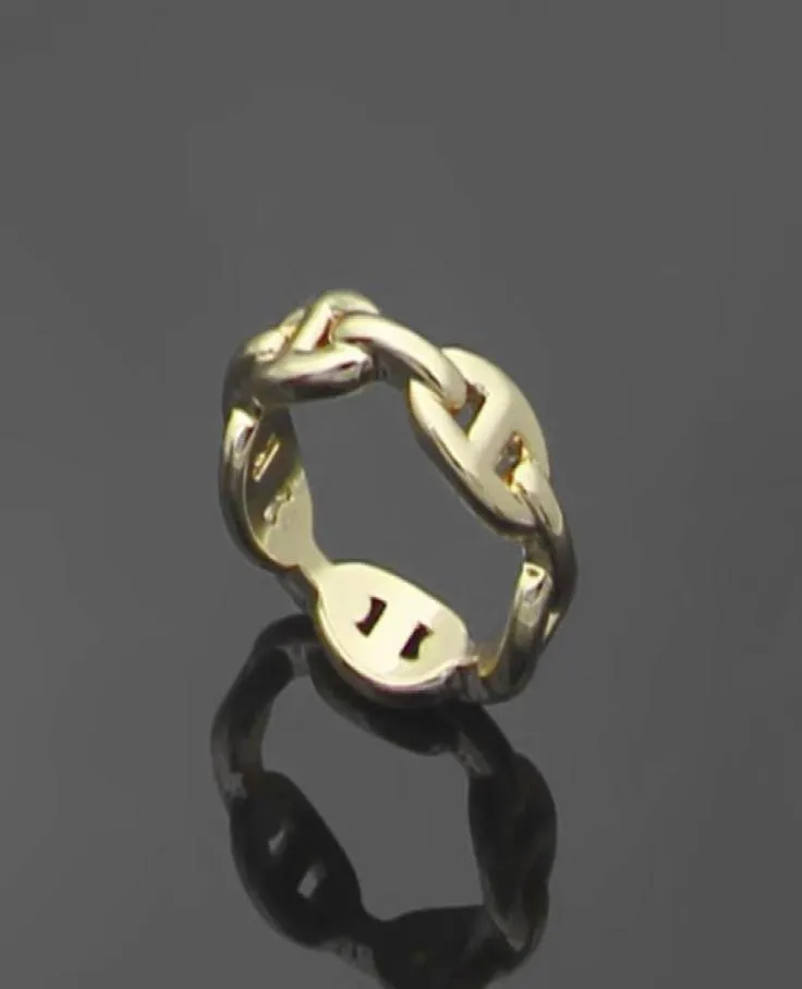Hermas Designer Jewellery Ring Ring Europe America Style Men Lady Women Titanium Steel 18K Gold Hollow Out Miłośnicy wąskie R4784021