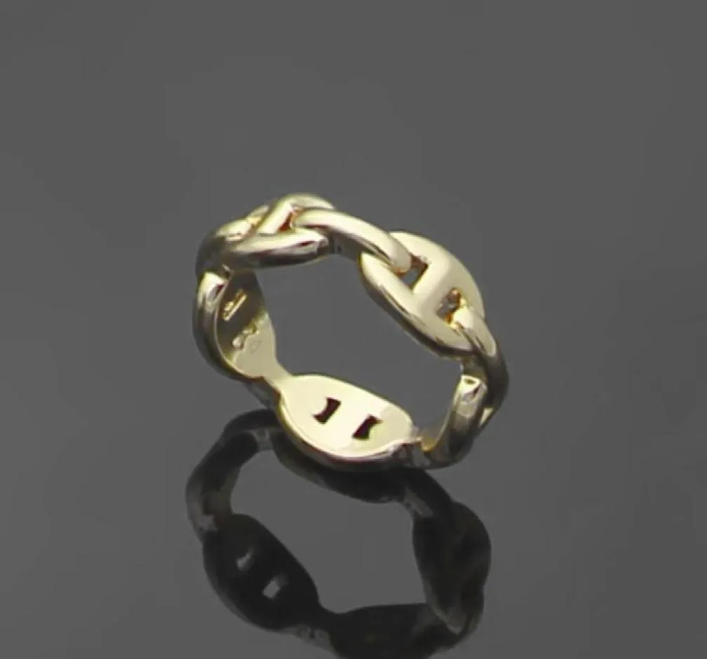 Hermas Designer Jewellery Ring Ring Europe America Style Men Lady Women Titanium Steel 18K Gold Hollow Out miłośnicy wąski R3056563