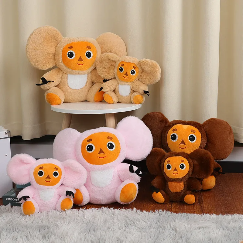 Cheburashka Plush Toys Big Eyes Kwaii Monkey Doll Russia Anime Baby Sleep Sleep Applease Doll Toys For Children Girls LT0011