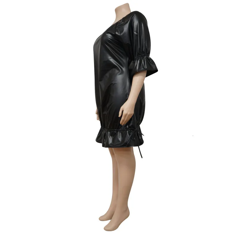 plus size faux leather bodycon dress Plus Size Faux Leather Mini Dress main image 1