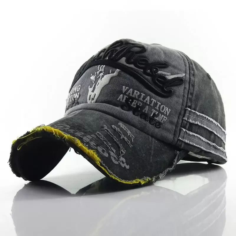 Got Old Quick Vintage Dad Hat - Embroidered Distressed Cotton Cap, Adjustable Strap, Black