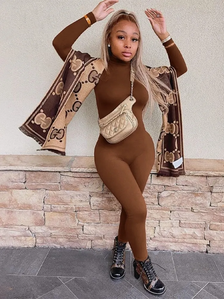 Women's Jumpsuit Bamboo Fiber Long Sleeve Turtleneck Romper with Button,  High Waist, Full Length Pencil Pants, Black White from Dhgate Women's  Jumpsuits & Rompers - price 35.63