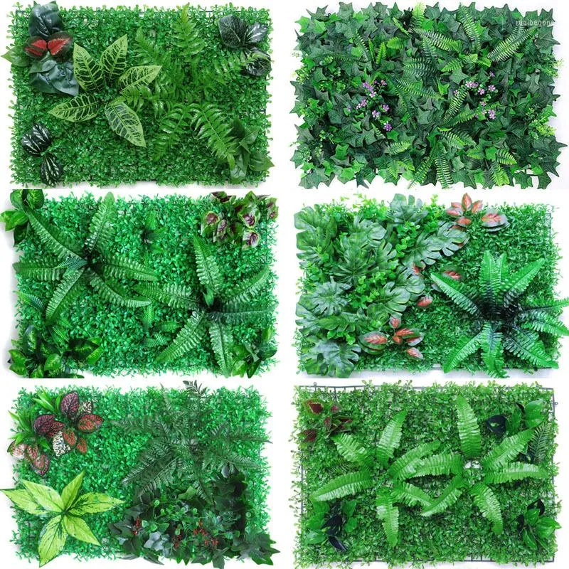 Dekorativa blommor 40x60 cm Artificial Green Plant Lawns Mattor för hem Trädgård Vägg Landskapsplanering Plastgräsmatta Dörrbutik Bakgrund GRAS