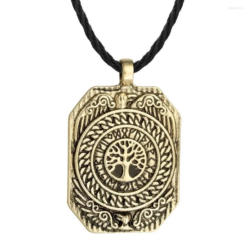 Colares pendentes Vintage Vintage Men's Viking Fashion Ligoy Tree of Life Holiday Gift Jóias de dominador nórdico