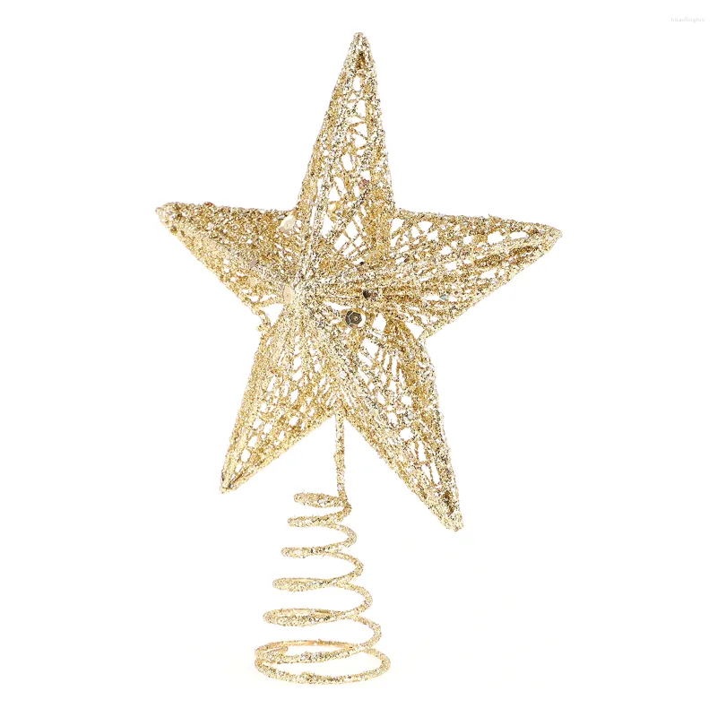 Christmas Decorations Tree Star Topper Ornament Treetop Stars Gold Holiday Metal Party Decor Decoration Ornaments Favors Toppers