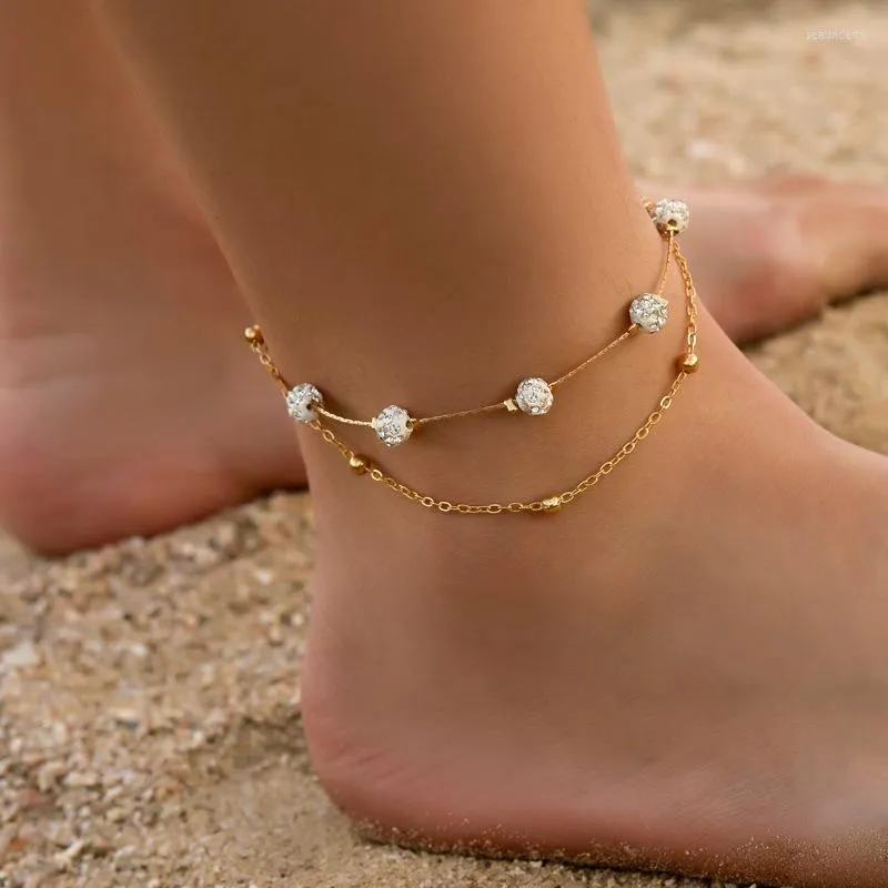 Неклеты летний металл для женщин модные пляжные аксессуары для ног для ног боховые украшения бососиные сандалии браслет щетка
