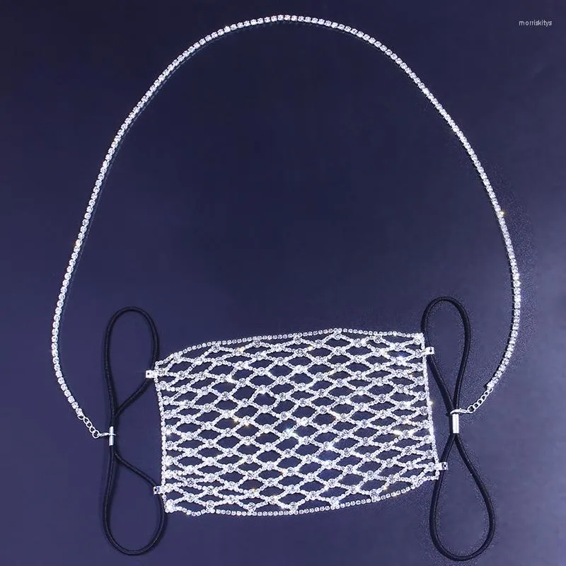 Ketten 2023 Mode Luxus Strass Lange Kette für Maskenhalter Zubehör Neuheit Hangable Kristall Halskette Gurt Seil