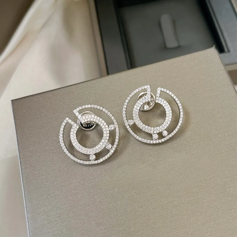 Meska Move Romane Designer Earrings Earring Back for Woman Diamond 925 Silver Gold Plated 18K 공식 복제품이 사라지지 않을 것입니다. 프리미엄 선물 018