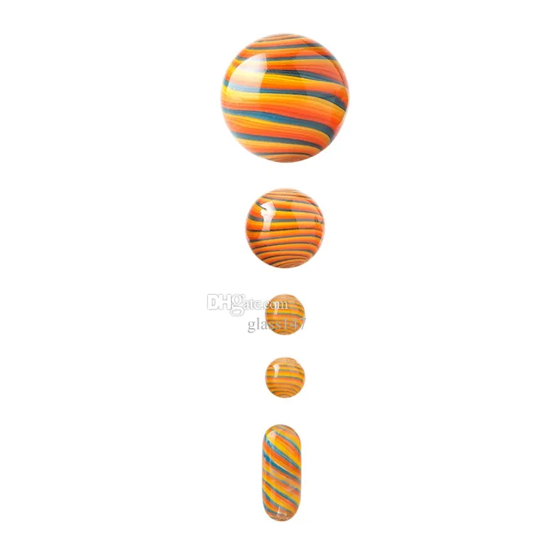 DHL US Couleur Fumer Verre Marbre Terp Slurper Perle Ensemble 20mm 12mm Boule Insert Avec Pilule Pour Slurpers Quartz Banger Ongles Eau Bongs Dab Rigs