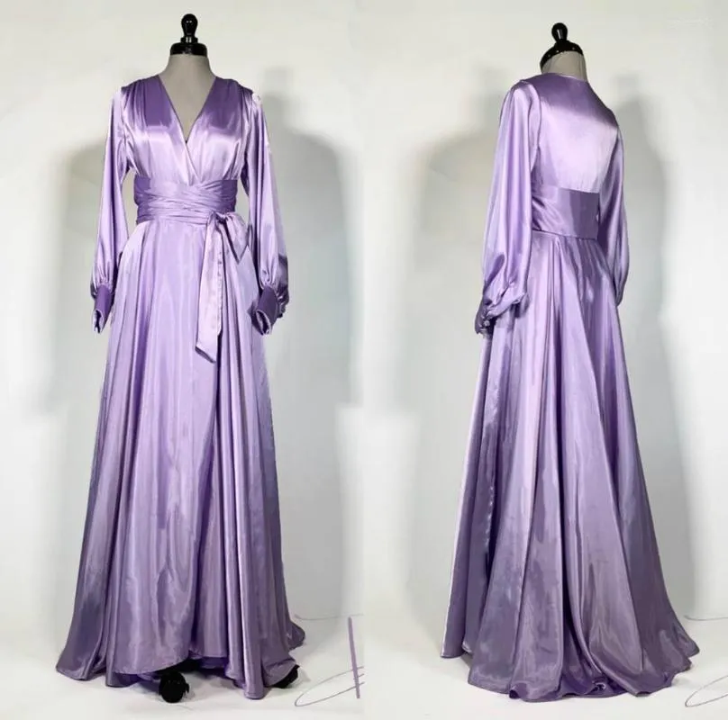 Robe de demoiselle d'honneur violette pour femmes, ensembles de Robe en dentelle, peignoir de nuit, vêtements de nuit en Satin de soie, Lingerie pour femmes