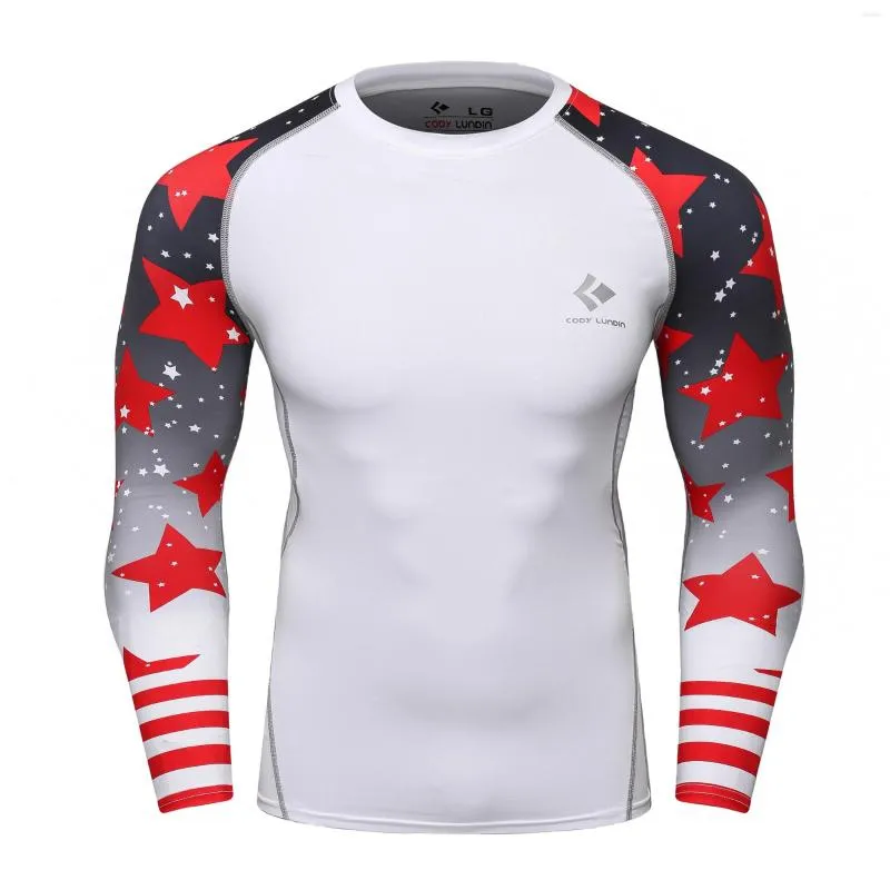 Mäns T -skjortor Cody Lundin Tight Long Sleeve Jiu Jitsu Men's Digital Printed Compression Rash Guard