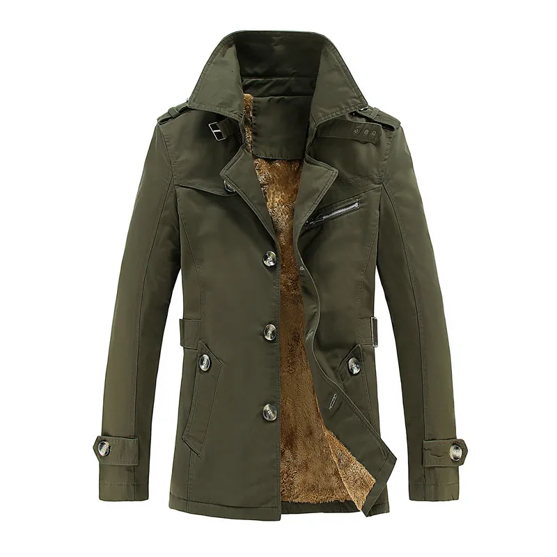 Men's Trench Coats Winter Men Jacket Plus Velvet Thicken High Quality Windbreaker Jackets Warm Male Clothes M 5XL 230216