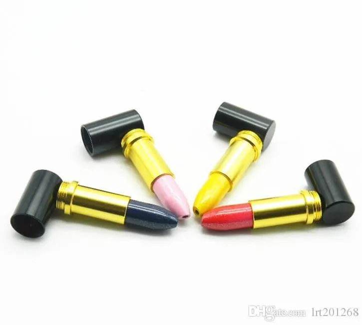 Modélisation de rouge à lèvres, tuyau en métal, ensemble de cigarettes multicolore au choix, porte-cigarette pour dame, tuyau en alliage d'aluminium