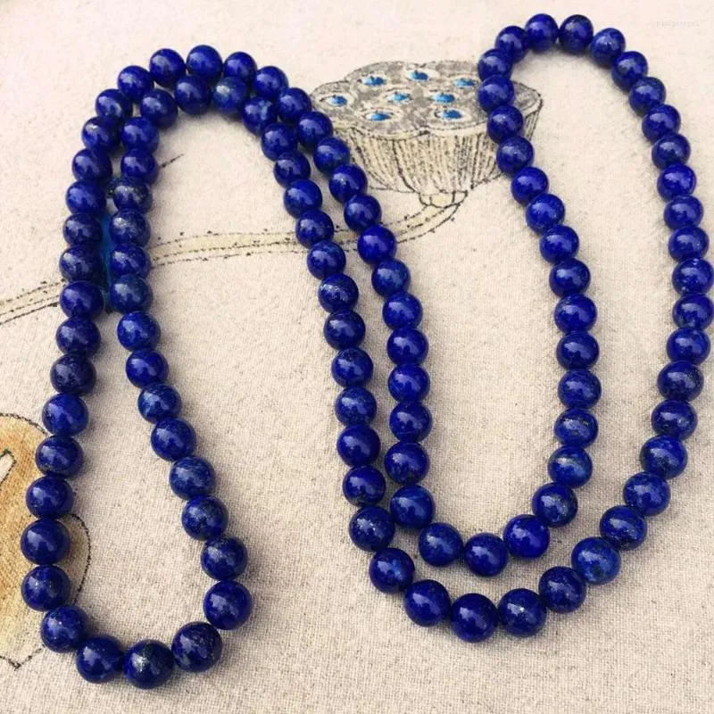 Strand prawdziwy naturalny lapis lazuli królewskie niebieskie klejnoty 108 Kulki Bransoletka 7,5 mm