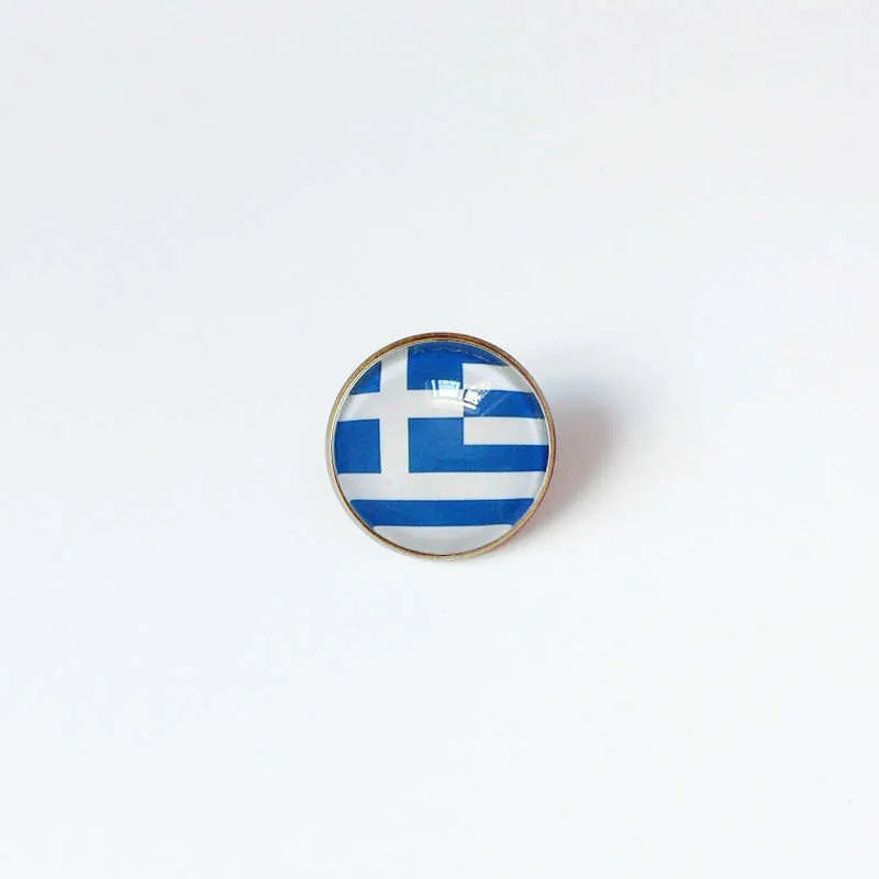 Fêtes Grèce Drapeau National Broche Coupe Du Monde Football Broche Haute Classe Banquet Fête Cadeau Décoration Cristal Commémoratif En Métal Badge